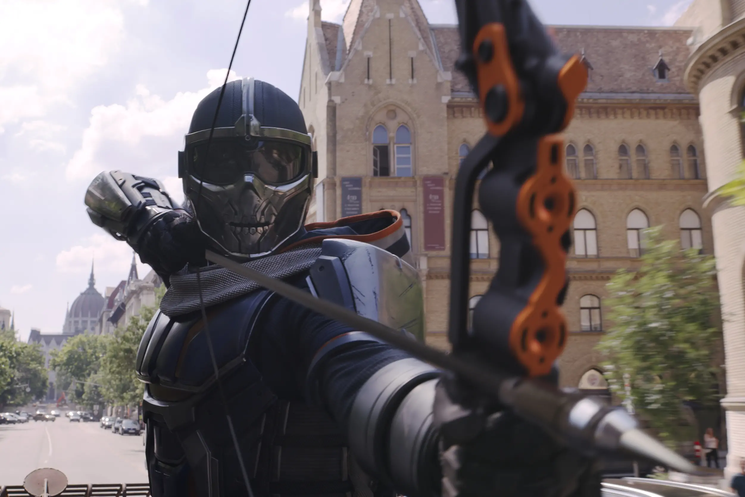 Taskmaster in Marvel Studios' BLACK WIDOW, in theaters and on Disney+ with Premier Access. Photo courtesy of Marvel Studios. ©Marvel Studios 2021. All Rights Reserved.