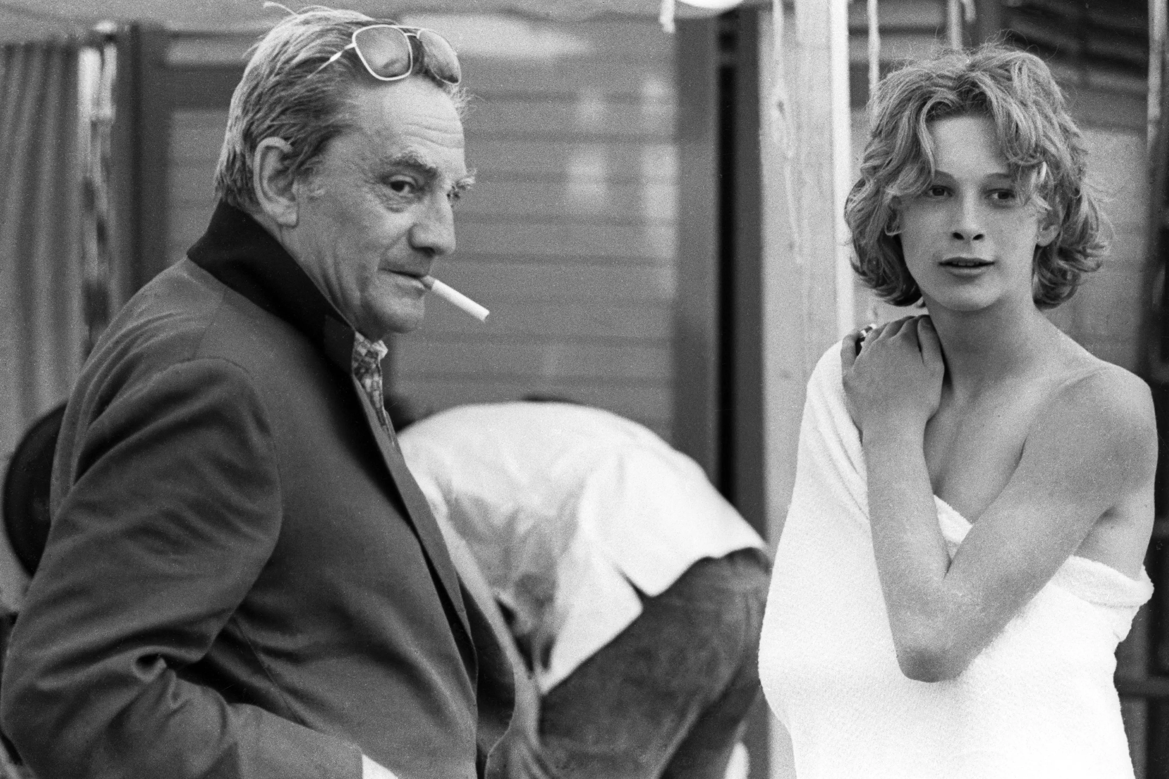Luchino Visconti e Bjorn Andresen Shooting Morte a Venezia. Copyright: Mario Tursi (1970)