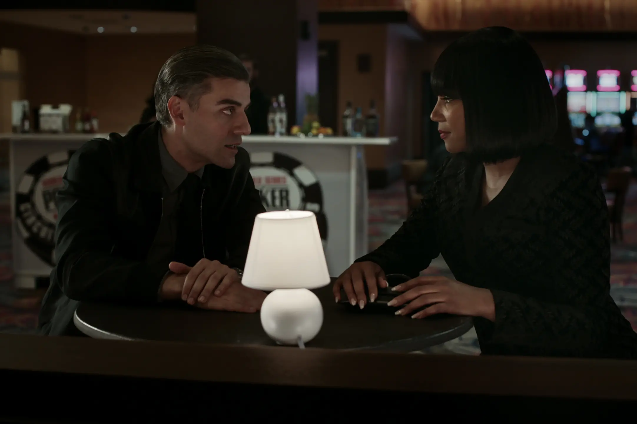 00781_FP_CARDCOUNTER Oscar Isaac stars as William Tell and Tiffany Haddish as La Linda in THE CARD COUNTER, a Focus Features release. Credit: Courtesy of Focus Features