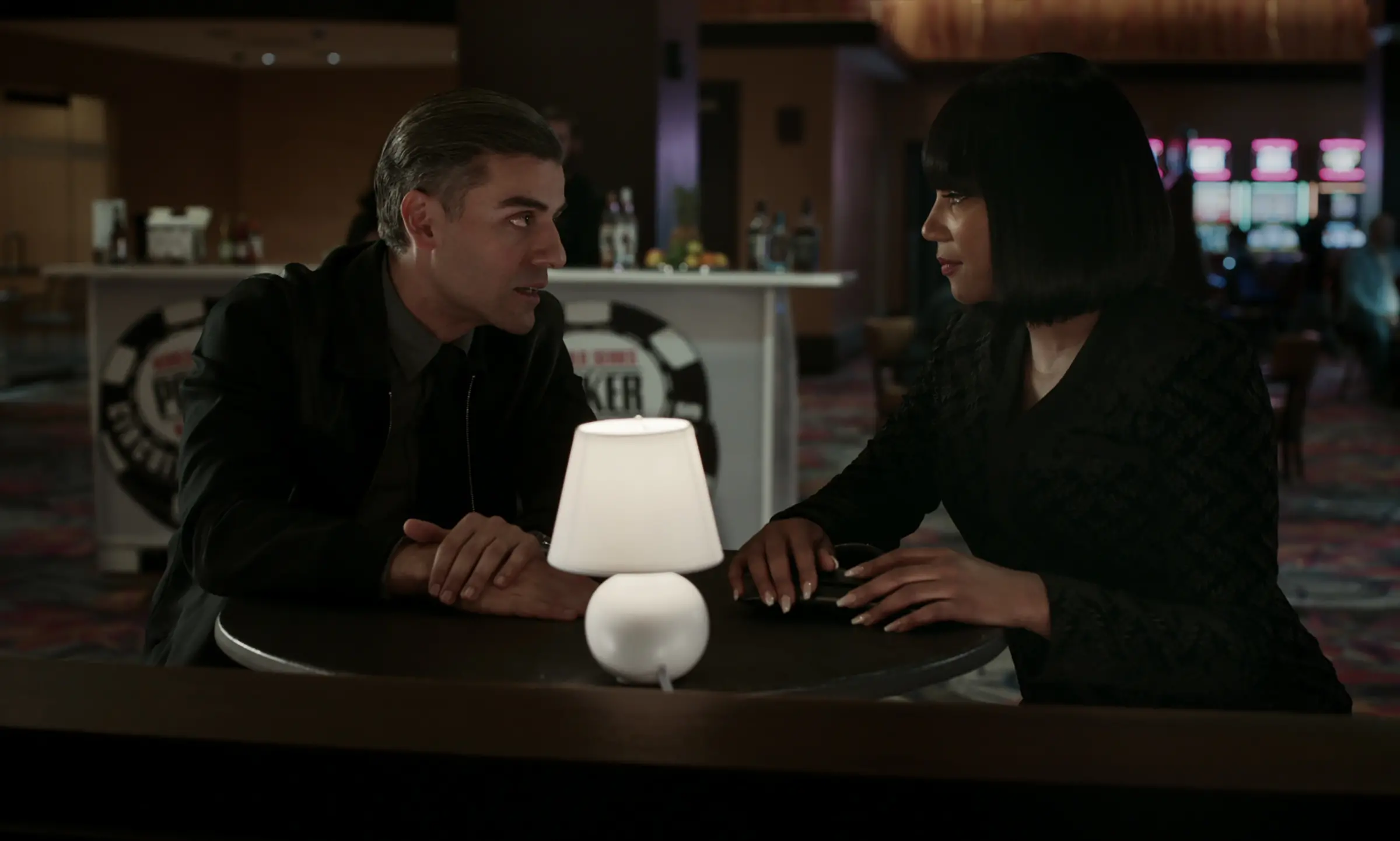 00781_FP_CARDCOUNTER Oscar Isaac stars as William Tell and Tiffany Haddish as La Linda in THE CARD COUNTER, a Focus Features release. Credit: Courtesy of Focus Features