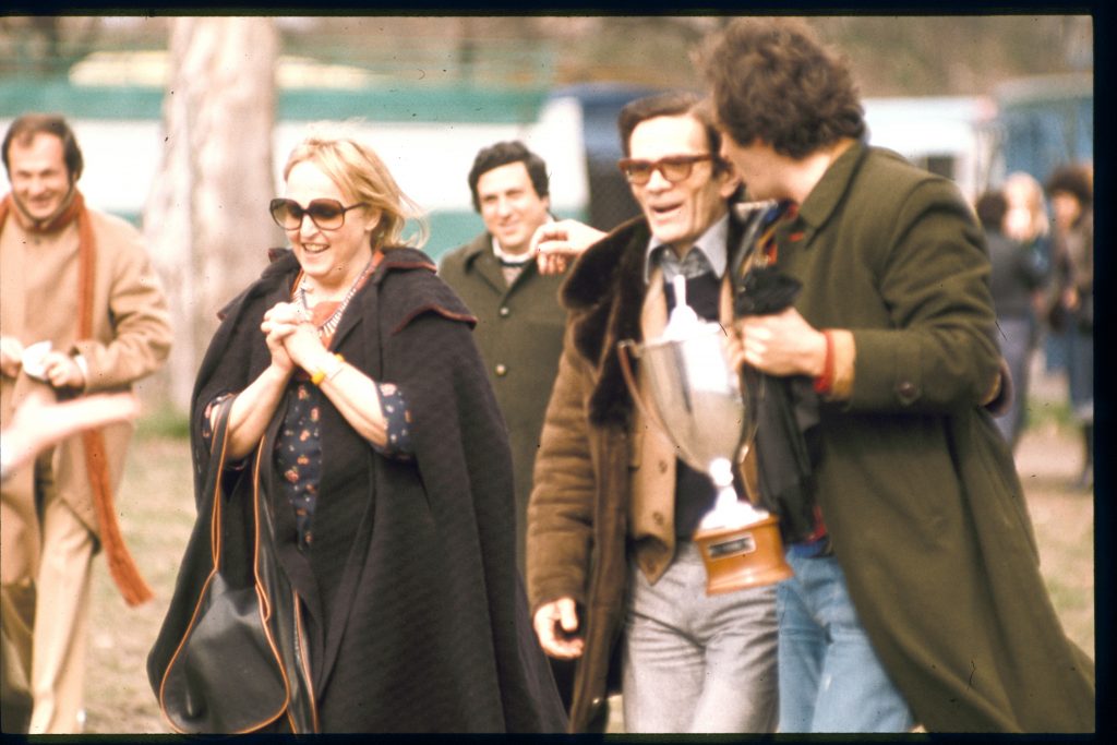 Laura Betti, Pasolini e il vincitore Bertolucci - Foto di Deborah Beer - inedita © Cinemazero